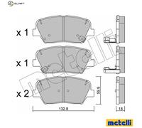 Brake pads 22-1026-0 METELLI for KIA HYUNDAI