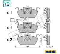 BRAKE PAD SET DISC BRAKE 22-1028-0 FOR SKODA OCTAVIA/III/Combi VW GOLF/VII 1.6L