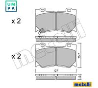 Brake pads 22-1029-0 METELLI for NISSAN INFINITI