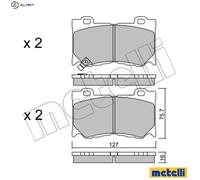 Brake pads 22-1029-0 METELLI for NISSAN INFINITI