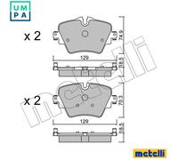 Brake pads 22-1037-0 METELLI for BMW MINI TOYOTA
