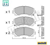 22-1082-0 BRAKE PAD SET, DISC BRAKE METELLI