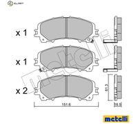22-1082-0 BRAKE PAD SET, DISC BRAKE METELLI