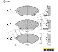 Brake pads 22-1088-0 METELLI for TOYOTA C-HR