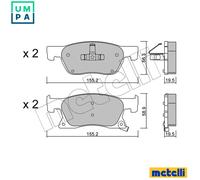 BRAKE PAD SET DISC BRAKE 22-1114-0 FOR VAUXHALL ASTRA/Mk/VII OPEL 3cyl 1.4L 4cyl