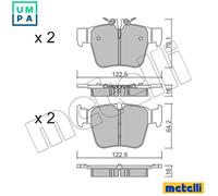 BRAKE PAD SET DISC BRAKE 22-1135-0 FOR MERCEDES-BENZ C-CLASS/Convertible GLC GLC
