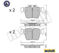 BRAKE PAD SET DISC BRAKE 22-1135-0 FOR MERCEDES-BENZ C-CLASS/Convertible GLC GLC