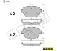 Brake pads 22-1138-0 METELLI for MERCEDES-BENZ E-CLASS E-CLASS T-Model GLC CLS