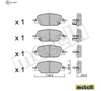 BRAKE PAD SET DISC BRAKE 22-1154-0 FOR HONDA CR-V/SUV L15B7/L15BY 1.5L 4cyl