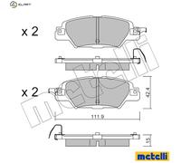 METELLI 22-1158-0 Brake pad set