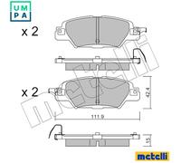 BRAKE PAD SET DISC BRAKE 22-1158-0 FOR MAZDA PY-VPTS/Y8/ZA/VPS 2.5LPEXP 2.0L