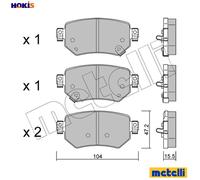 BRAKE PAD SET DISC BRAKE 22-1159-0 FOR MAZDA PY-RPR/Y8/ZA 2.5L SH-VPTR 2.2L