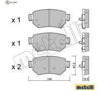 BRAKE PAD SET DISC BRAKE 22-1159-0 FOR MAZDA PY-RPR/ZA/Y8 2.5L SH-VPTR 2.2L