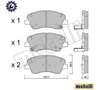 Brake pads 22-1167-0 METELLI for KIA RIO IV STONIC RIO IV Saloon
