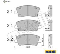 METELLI 22-1169-0 Brake pad set