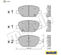 BRAKE PAD SET DISC BRAKE 22-1178-0 FOR VAUXHALL INSIGNIA/Mk/II OPEL 3cyl 1.5L
