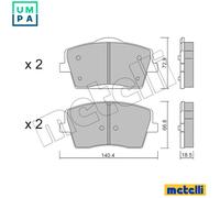Brake pads 22-1186-0 METELLI for VOLVO XC40