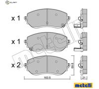 FITS MERCEDES-BENZ X-CLASS X 220 D BRAKE PAD SET, DISC BRAKE 2211910 METELLI