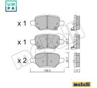 METELLI 22-1213-0 Brake pad set