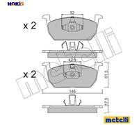 METELLI 22-1214-0 Brake pad set