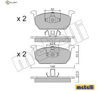 METELLI 22-1214-0 Brake pad set