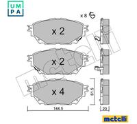 METELLI 22-1222-0 Brake pad set