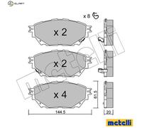 BRAKE PAD SET DISC BRAKE 22-1222-0 FOR MITSUBISHI 4M42-3AT1/0AT 3.0L 4cyl Canter