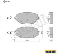 Brake pads 22-1225-0 METELLI for NISSAN RENAULT DACIA