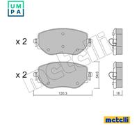 Brake pads 22-1225-0 METELLI for NISSAN RENAULT DACIA