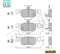 BRAKE PAD SET DISC BRAKE 22-1226-0 FOR MAZDA 3/MX-0/Sport/Hatchback/CX-0/SUV
