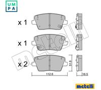 BRAKE PAD SET DISC BRAKE 22-1242-0 FOR HYUNDAI i30/FASTBACK/III ELANTRA/GT 2.0L