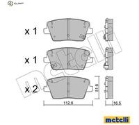 BRAKE PAD SET DISC BRAKE 22-1242-0 FOR HYUNDAI i30/FASTBACK/III ELANTRA/GT 2.0L