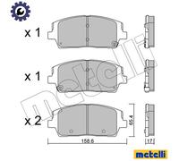 BRAKE PAD SET DISC BRAKE 22-1244-0 FOR HYUNDAI SANTA/FE/IV KIA G4KM 2.5L 4cyl