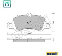 METELLI 22-1254-0 Brake pad set
