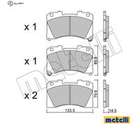 Brake pads 22-1288-0 METELLI for TOYOTA YARIS