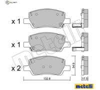 BRAKE PAD SET DISC BRAKE 22-1296-0 FOR HYUNDAI G3LD/G3LA/G3LC/G3LE 1.0L 3cyl