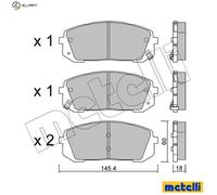BRAKE PAD SET DISC BRAKE 22-1298-0 FOR HYUNDAI G4KM 2.5L D4FE/G4FU/G4FP 1.6L