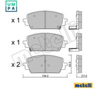 METELLI 22-1303-0 Brake pad set