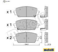 METELLI 22-1303-0 Brake pad set