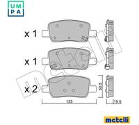 FITS HYUNDAI SANTA FE V 1.6 T-GDI BRAKE PAD SET, DISC BRAKE 2213040 METELLI