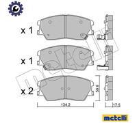 METELLI 22-1305-0 Brake pad set