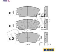 METELLI 22-1305-0 Brake pad set