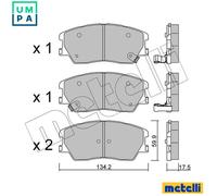METELLI 22-1305-0 Brake pad set