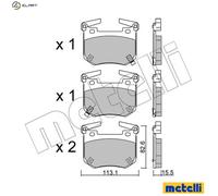 METELLI 22-1307-0 Brake pad set