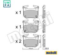 METELLI 22-1307-0 Brake pad set
