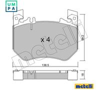 METELLI 22-1311-0 Brake pad set