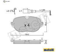 Brake pads 22-1318-0 METELLI for VW CUPRA