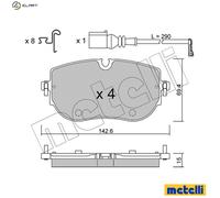 Brake pads 22-1319-0 METELLI for AUDI VW