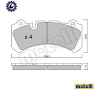 Brake pads 22-1328-0 METELLI for VOLVO S60 II V90 II Estate S90 II V60 I V60 II