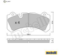 Brake pads 22-1328-0 METELLI for VOLVO S60 II V90 II Estate S90 II V60 I V60 II